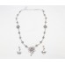 Necklace Earrings Set 925 Sterling Silver Hallmarked Designer American Diamond Cubic Zirconia Stone Handmade Women Gift E266